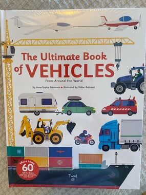 Illustrated Moveable Parts Vehicle Board Book - Blue & Red